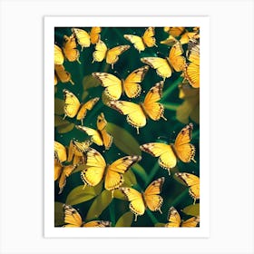 Yellow Butterflies 5 Art Print