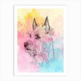 Colourful Glen Of Imaal Terrier Dog Line Illustration 1 Art Print