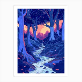 Forest At Sunset Art Print