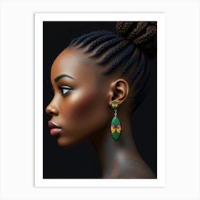 African Woman With Earrings Art Print