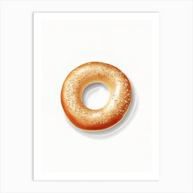 Toasted Bagel Marker Art Art Print