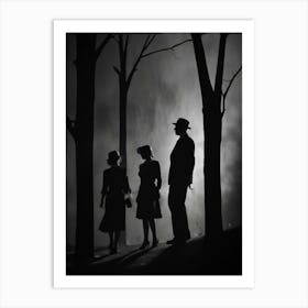 Silhouettes In The Woods Art Print