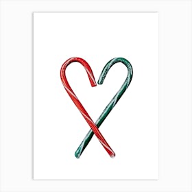 Candy Cane Heart Art Print