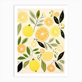 Lemons illustration 4 Art Print