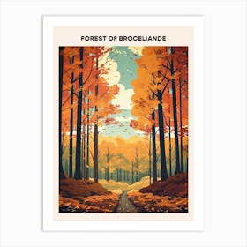 Forest Of Broceliande Midcentury Travel Poster Art Print