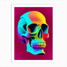 Skull With Vibrant Colors 3 Pop Art Art Print