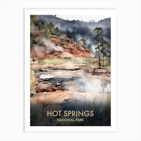 Hot Springs National Park Watercolour Vintage Travel Poster 4 Art Print