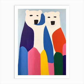 Colourful Kids Animal Art Polar Bear 2 Art Print
