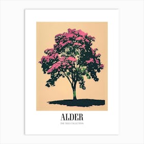 Alder Tree Colourful Illustration 3 Poster Art Print