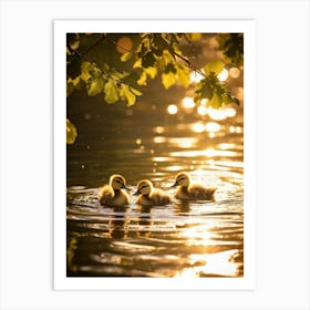 Ducklings In The Water 1 Art Print