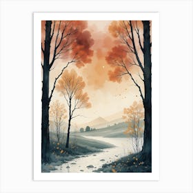 Autumn Landscape Painting Art Print