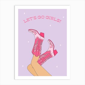 Lilac Let's Go Girls Cowgirl Art Print