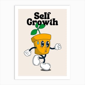 Self Growth Motivational Retro Cartoon 3 Art Print