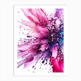 Abstract Watercolor Paint Splash On White Background Art Print