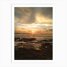 Sunset on Beach in Costa Rica Art Print