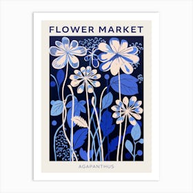 Blue Flower Market Poster Agapanthus 2 Art Print