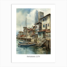Panama City Watercolor 4travel Poster Art Print