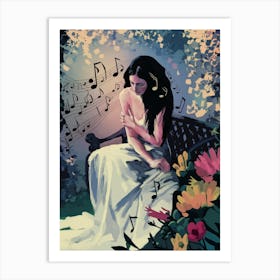 Girl In The Garden Art Print