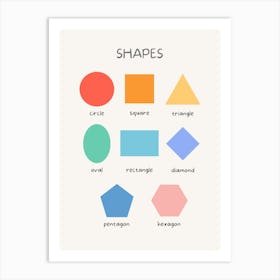 Shapes And Colors Kids and Nursery Art Print