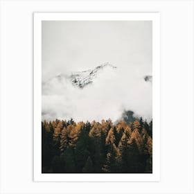 Foggy Mountain Forest 1 Art Print