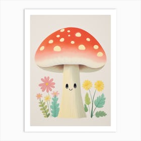 Friendly Kids Mushroom Art Print