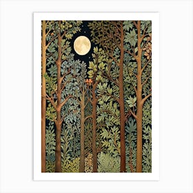 William Morris Moonlight In The Forest 24 Art Print