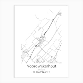 Noordwijkerhout,Netherlands Minimalist Map Art Print