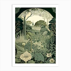 Stourhead Gardens, United Kingdom Vintage Botanical Art Print