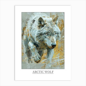 Arctic Wolf Precisionist Illustration 2 Poster Art Print