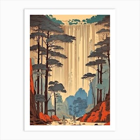 Shiraito Falls, Japan Vintage Travel Art 1 Art Print