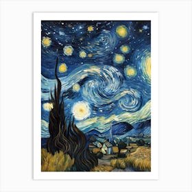 Vincent Van Gogh Art Village Painting (8) Art Print