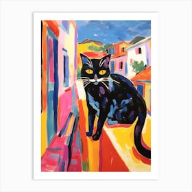 Painting Of A Cat In Gozo Malta 2 Art Print