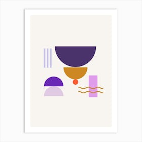 Midcentury Modern Shapes Abstract Poster 10 Art Print