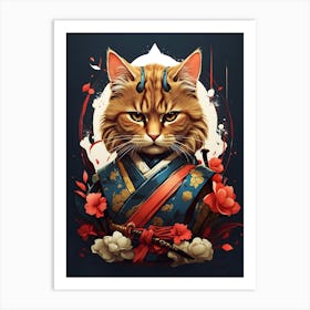 Samurai Cat 4 Art Print