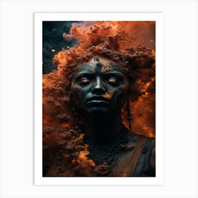 Woman In Fire Art Print