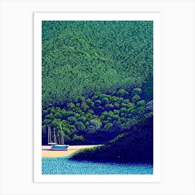 Andaman And Nicobar Islands India Pointillism Style Tropical Destination Art Print