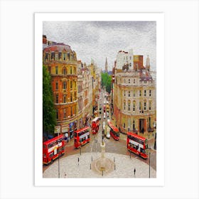 Whitehall Of Buses And Big Ben Art Print