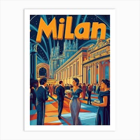 Aihrgdesign A 1970s Inspired Travel Poster For Milan 5 Art Print