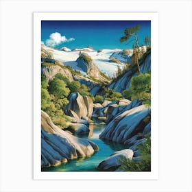 River In The Mountains Art Print