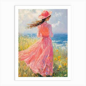 Girl In A Pink Dress 1 Art Print