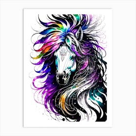 Rainbow Horse 1 Art Print