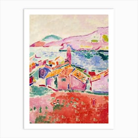 View of Collioure, France 1905 by Henri Matisse Gallery Exhibition in Paris, French Fine Art Print - Abstract Watercolor Vibrant HD High Resolution Art Print