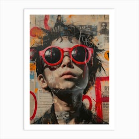 'The Boy With Red Sunglasses' Art Print