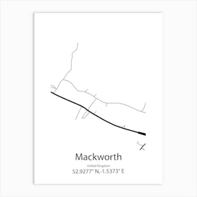 Mackworth,United Kingdom Minimalist Map Affiche