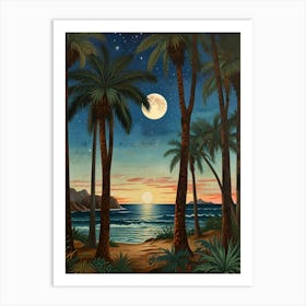 William Morris Palm Trees At Sunset Art Print