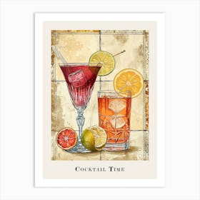 Cocktail Time Tile Poster Art Print