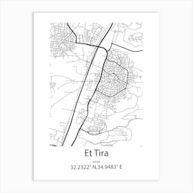 Et Tira,Israel Minimalist Map Art Print