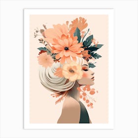 Bloom Body Woman Neutral Colours Boho Style 8 Art Print