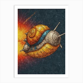 Snail Spaceship Art Print