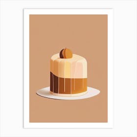 Caramel Cake Dessert Simplicity 2 Flower Art Print